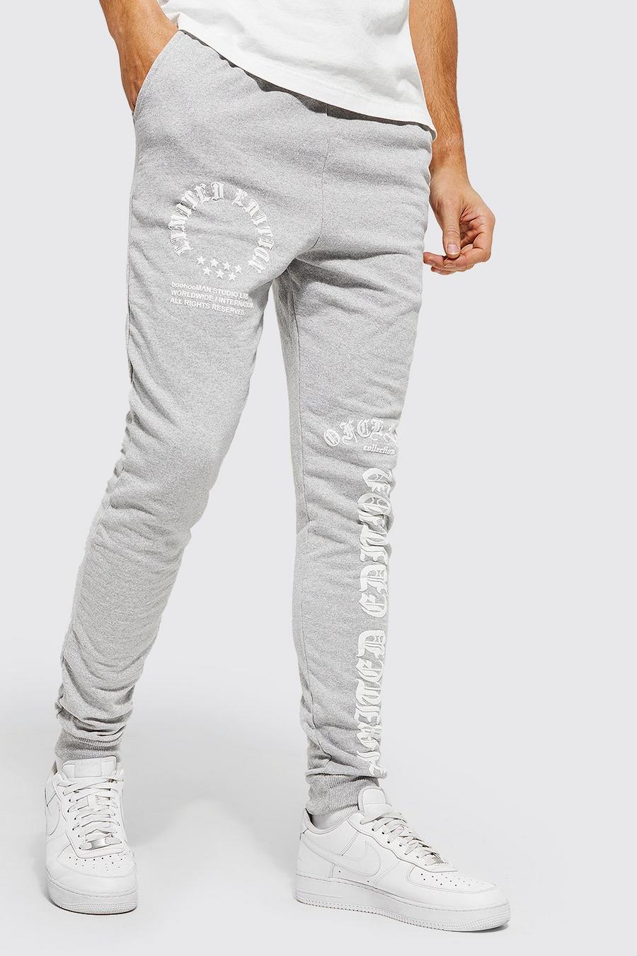 Grey marl Tall - Limited Edition Joggers med tryck image number 1