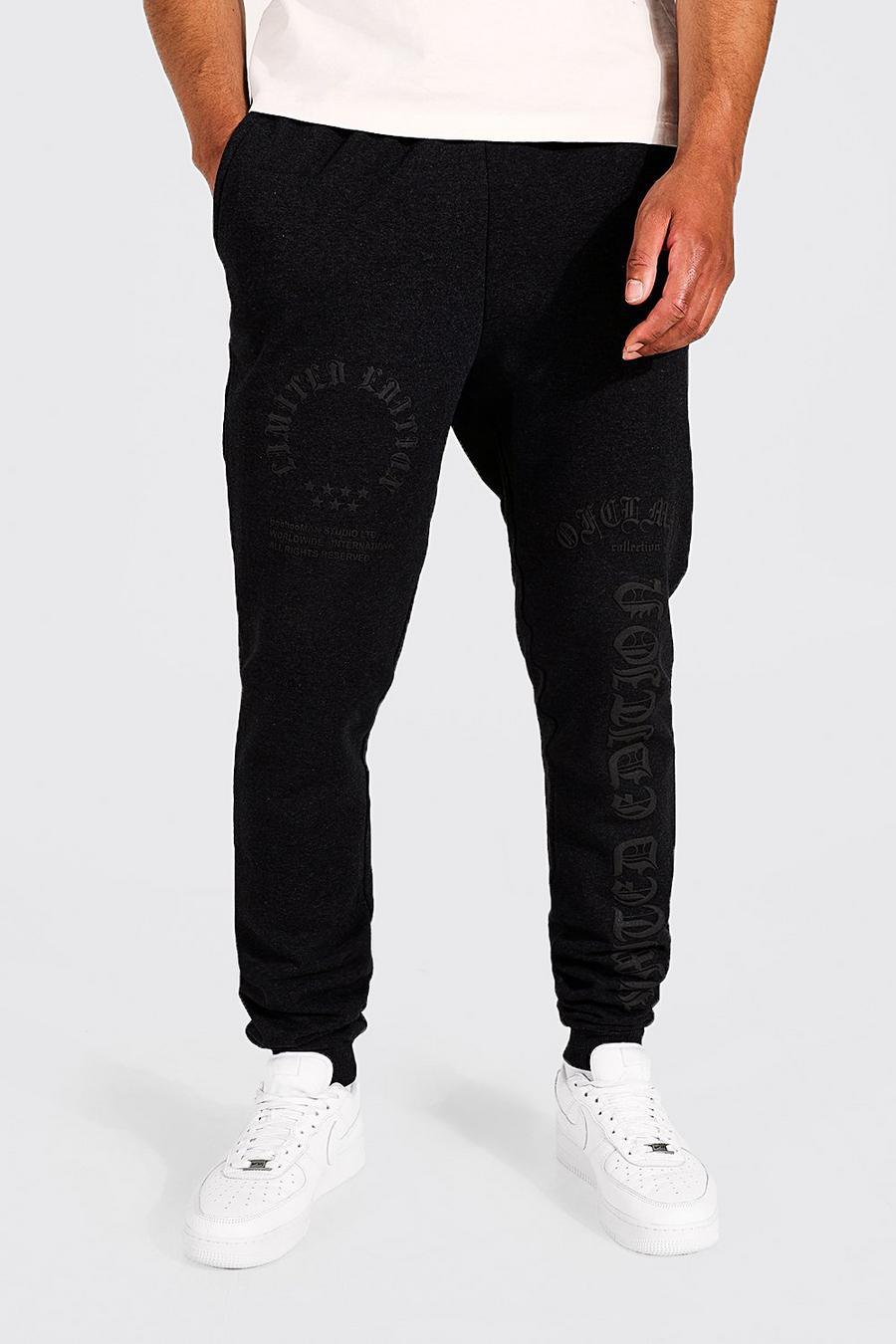 Charcoal grey Tall - Limited Edition Joggers med tryck image number 1