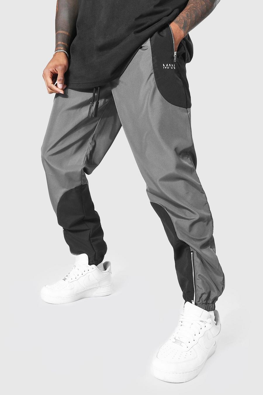 Black Man Shell Cut And Sew Panel Trouser image number 1