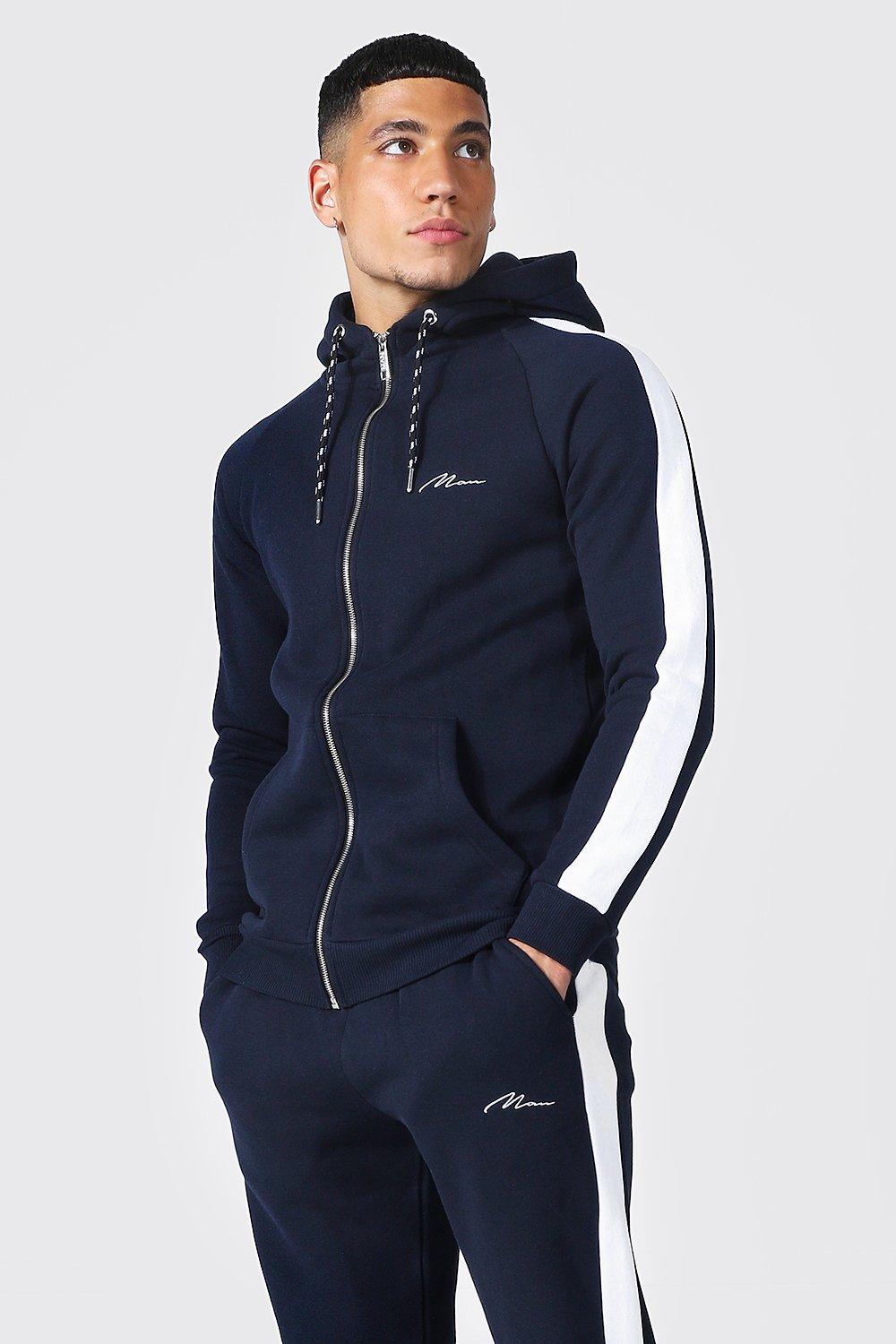 muscle fit tracksuit mens