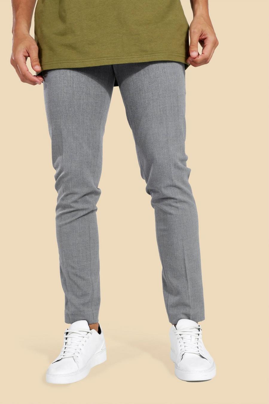 Pantalón entallado pitillo elástico, Grey gris image number 1