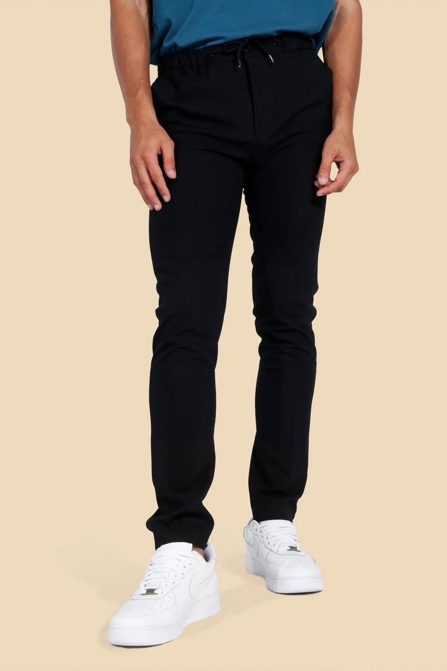 Black Skinny 4 Way Stretch Tailored Trouser image number 1