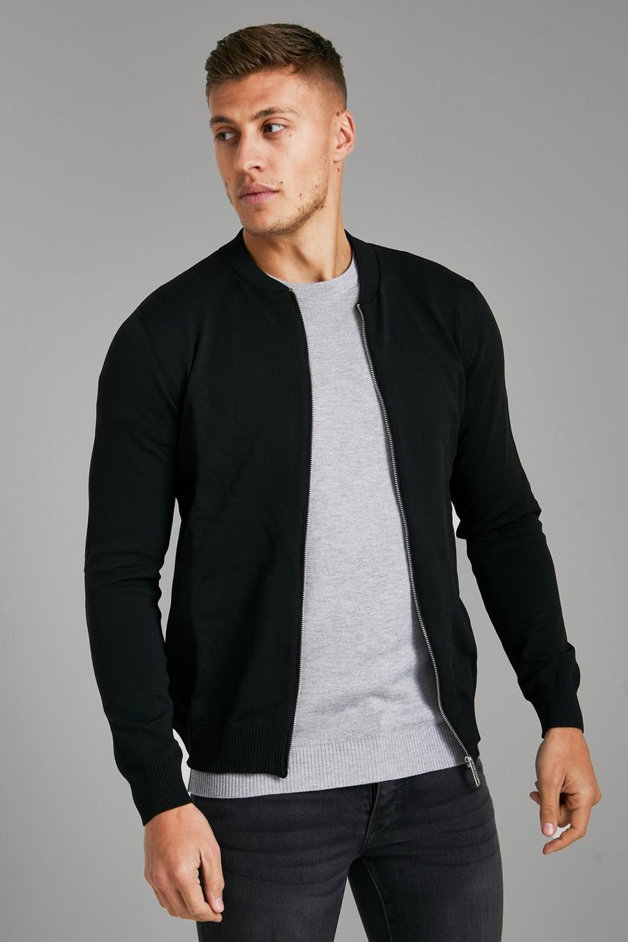 Giacca Bomber Smart in maglia, Black negro image number 1