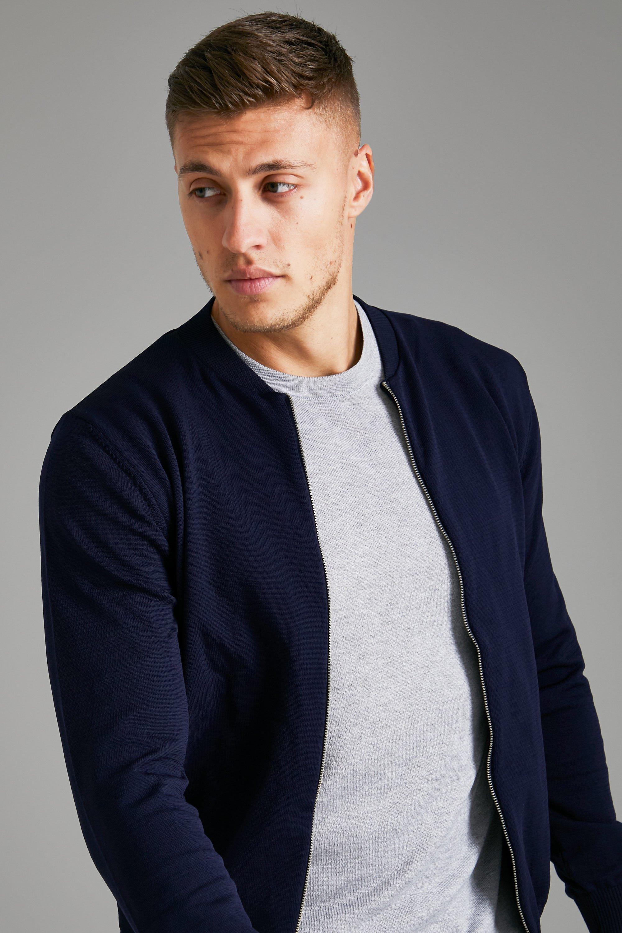 mens knitted bomber