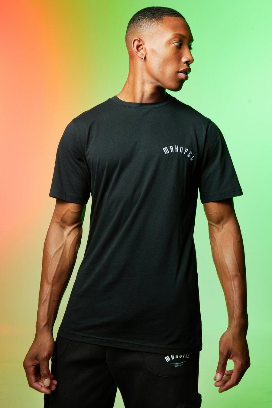 T-shirt Man Ofcl Slim Fit con ricami in rilievo, Black nero image number 1