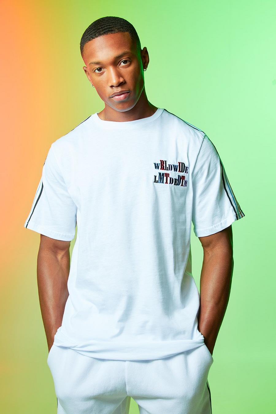 White Worldwide Tape Detail T-shirt image number 1