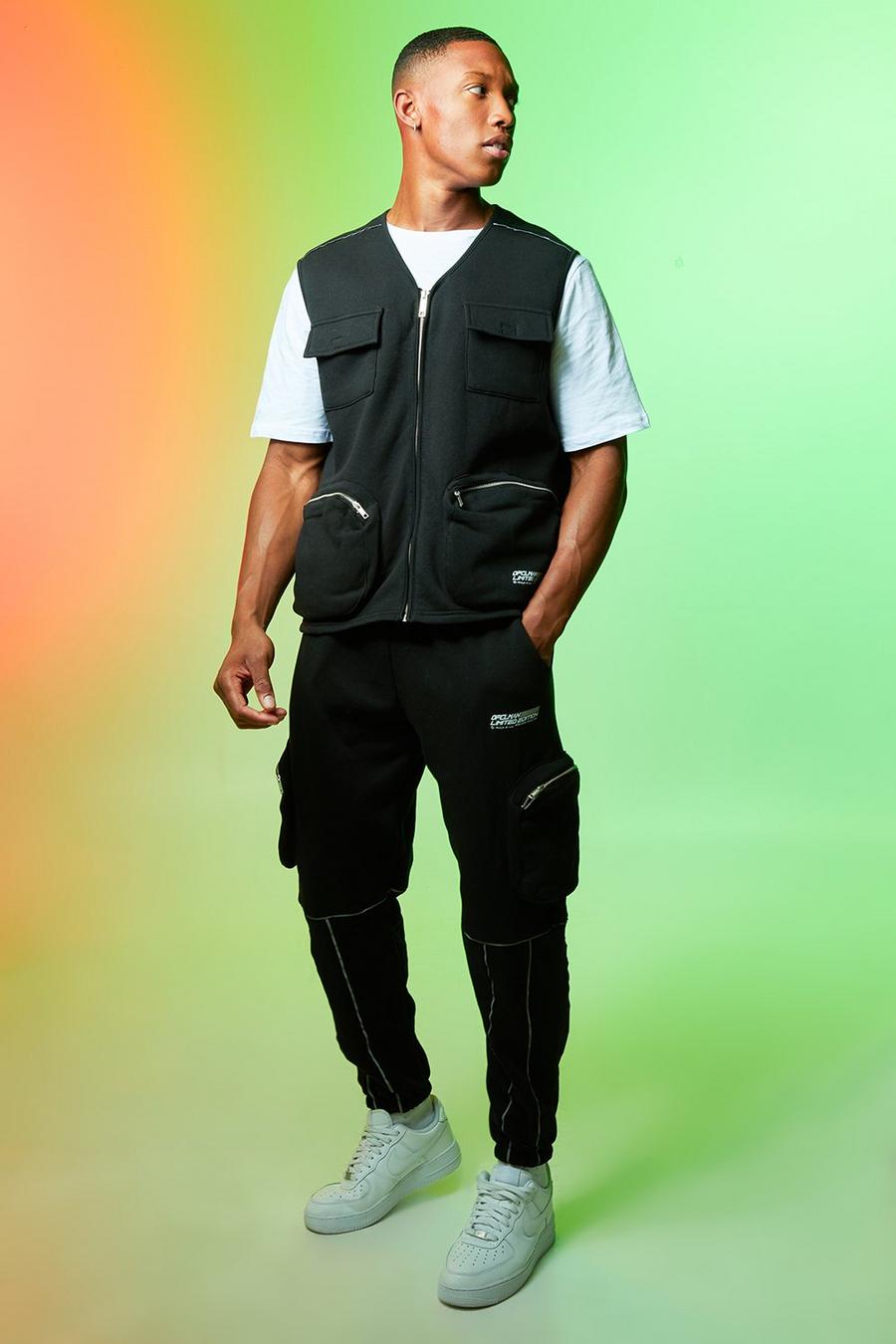 Black schwarz Ofcl Man Utility Vest Tracksuit image number 1