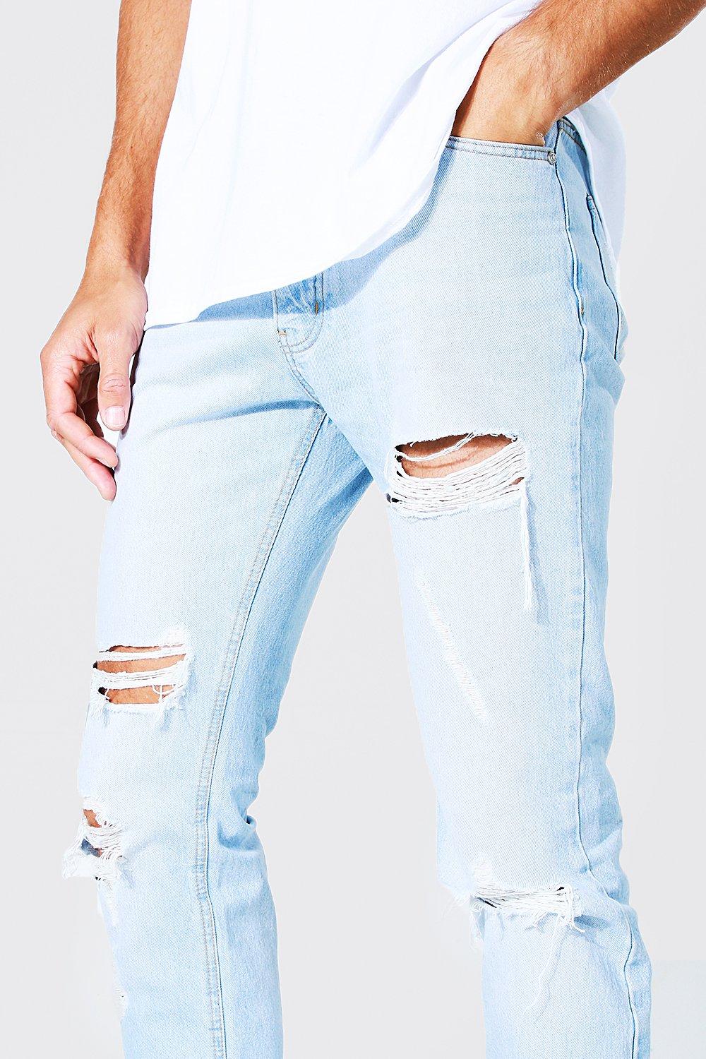 distressed hem jeans men