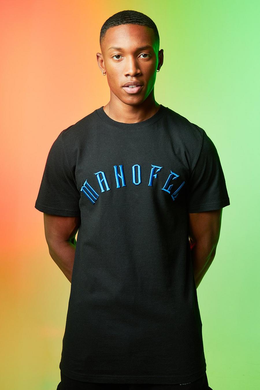 Black svart MAN Ofcl T-shirt med brodyr image number 1