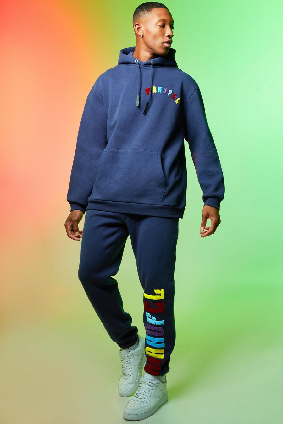 נייבי חליפת טרנינג אוברסייז עם אפליקציית Man Ofcl image number 1