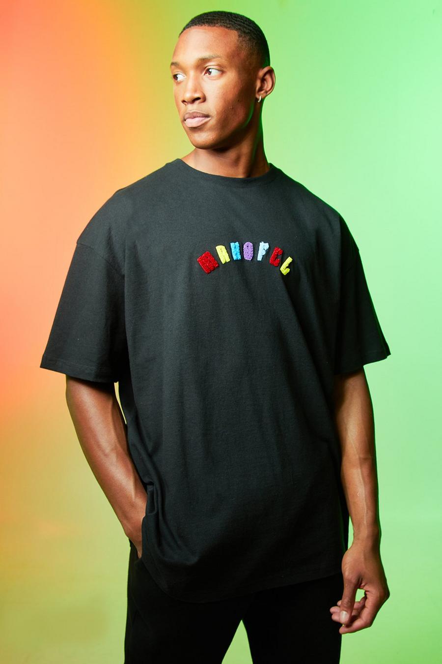 Black svart MAN Ofcl Oversize t-shirt med tryck image number 1