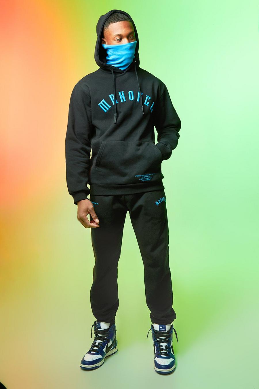 Black negro Man Ofcl 3d Embroidered Snood Tracksuit
