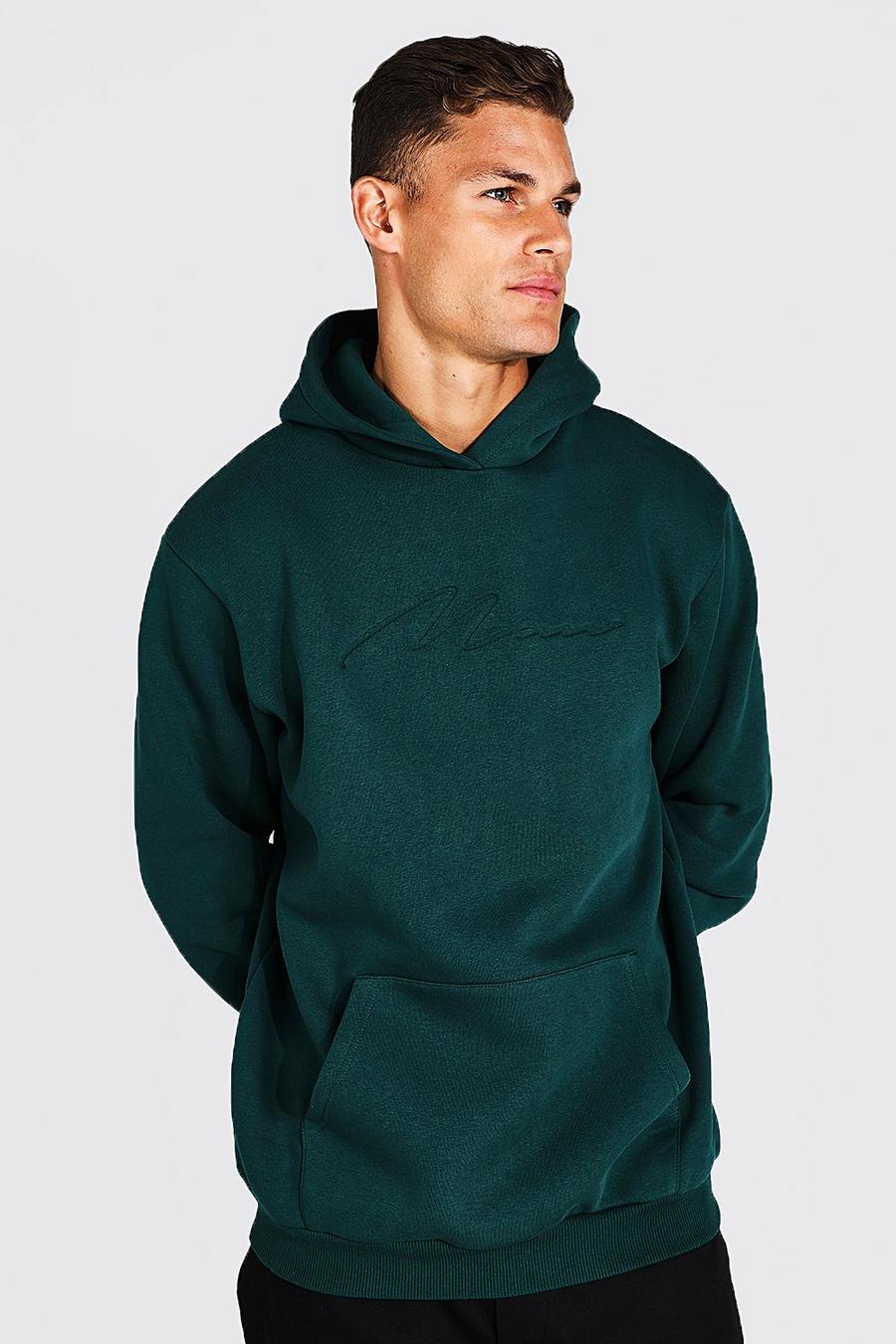 Green Tall - Man Script Hoodie med tryck image number 1