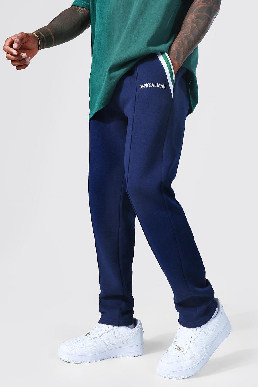 Pantalón deportivo ajustado con alforza y bolsillos, Navy azul marino image number 1