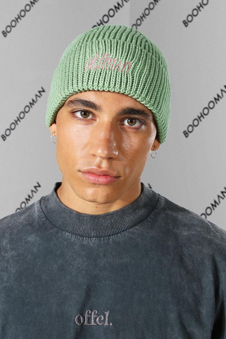 Sage green Micro Ribbed Man Beanie image number 1