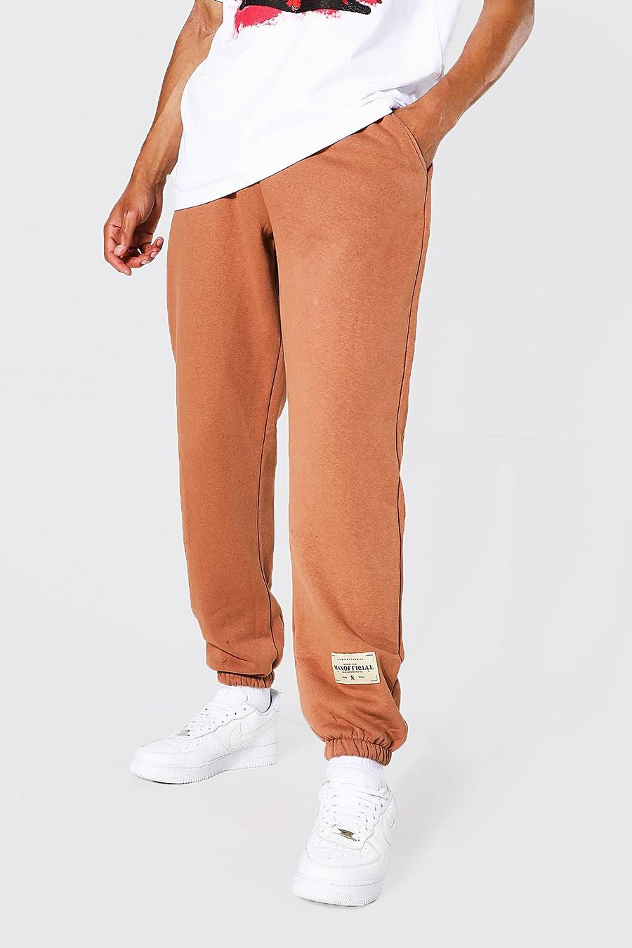 Mocha Tall Loose Fit Jogger With Woven Tab image number 1