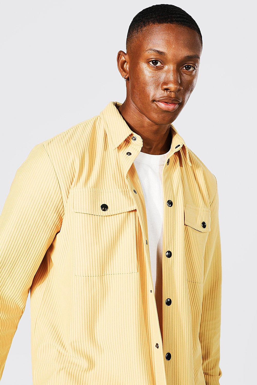 mens yellow overshirt