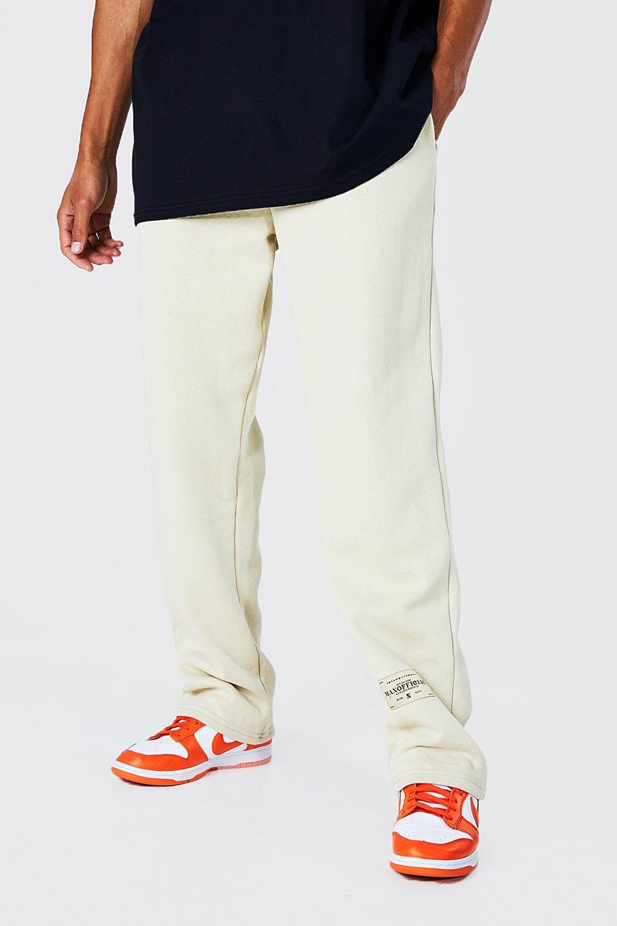 Pantaloni tuta Tall comodi con etichetta con logo in tessuto, Sand beis image number 1