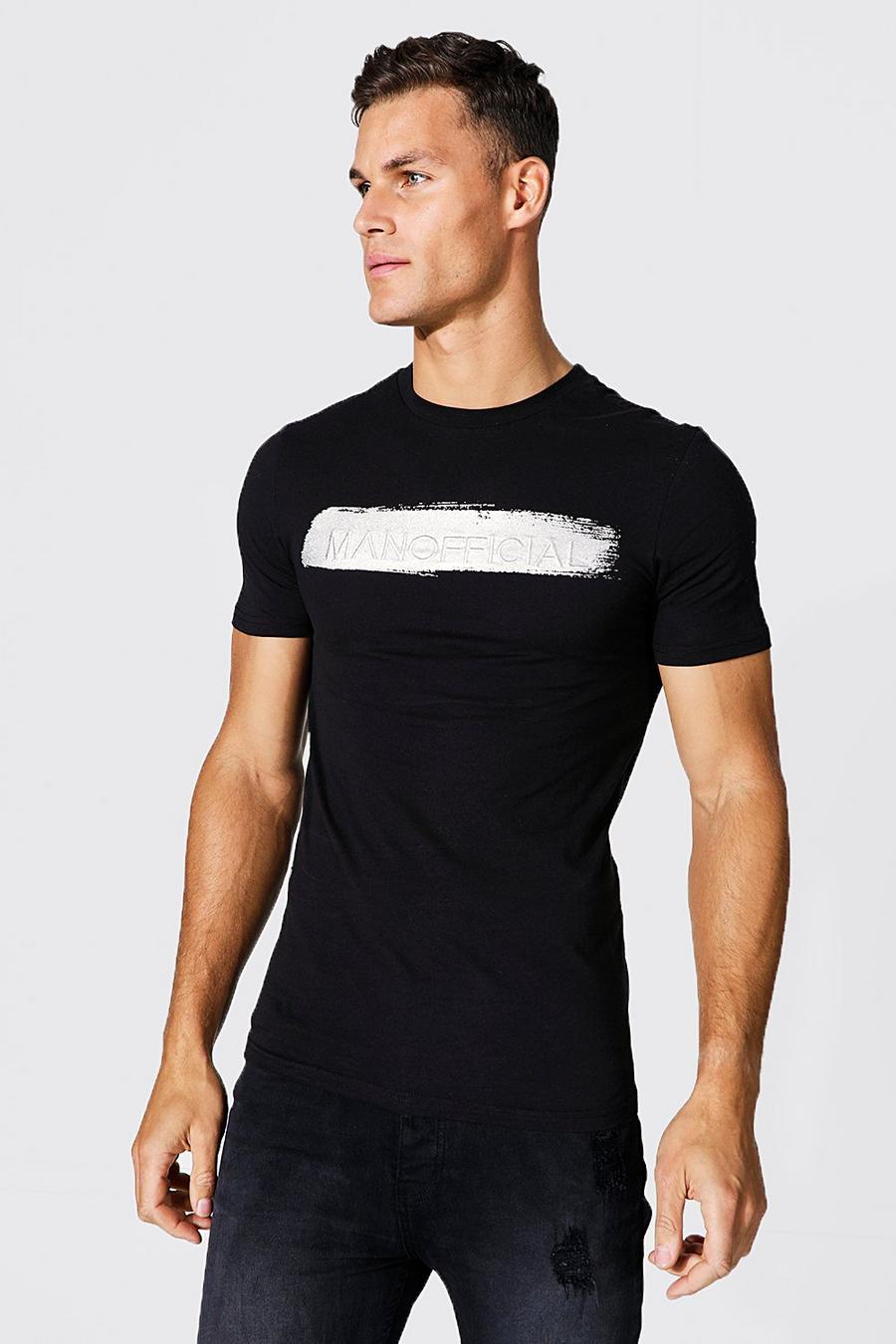 Black Tall Man Official Muscle Fit Reflective Tee image number 1