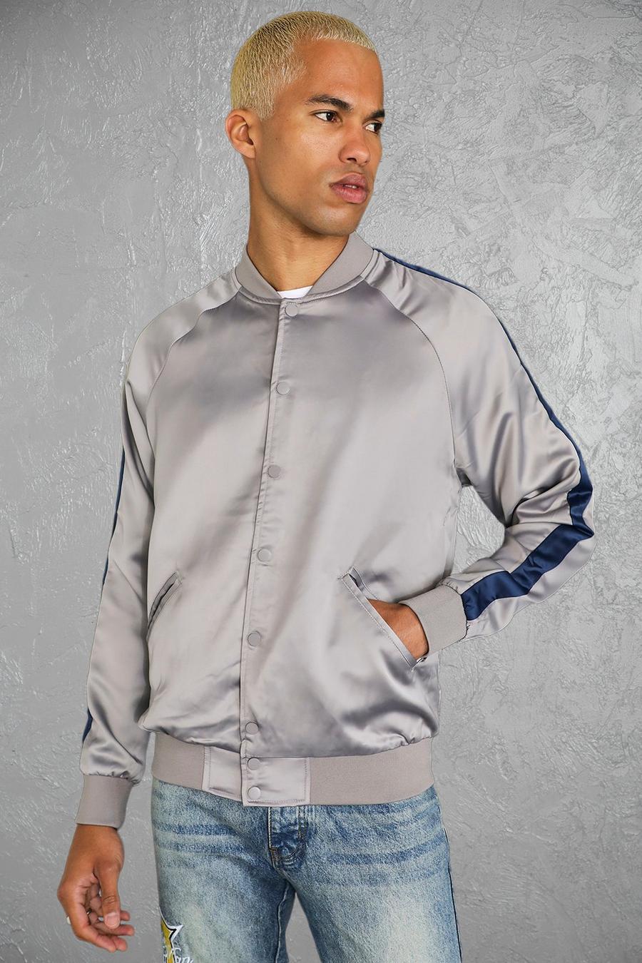 Grey grå Satin Souvenir Jacket image number 1