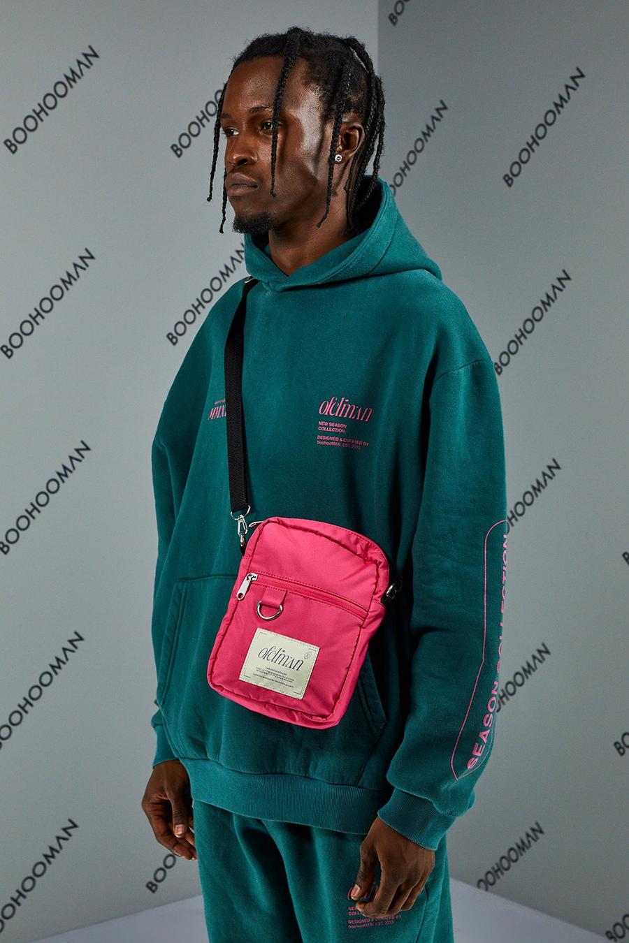 Messenger-Tasche aus Nylon, Pink image number 1