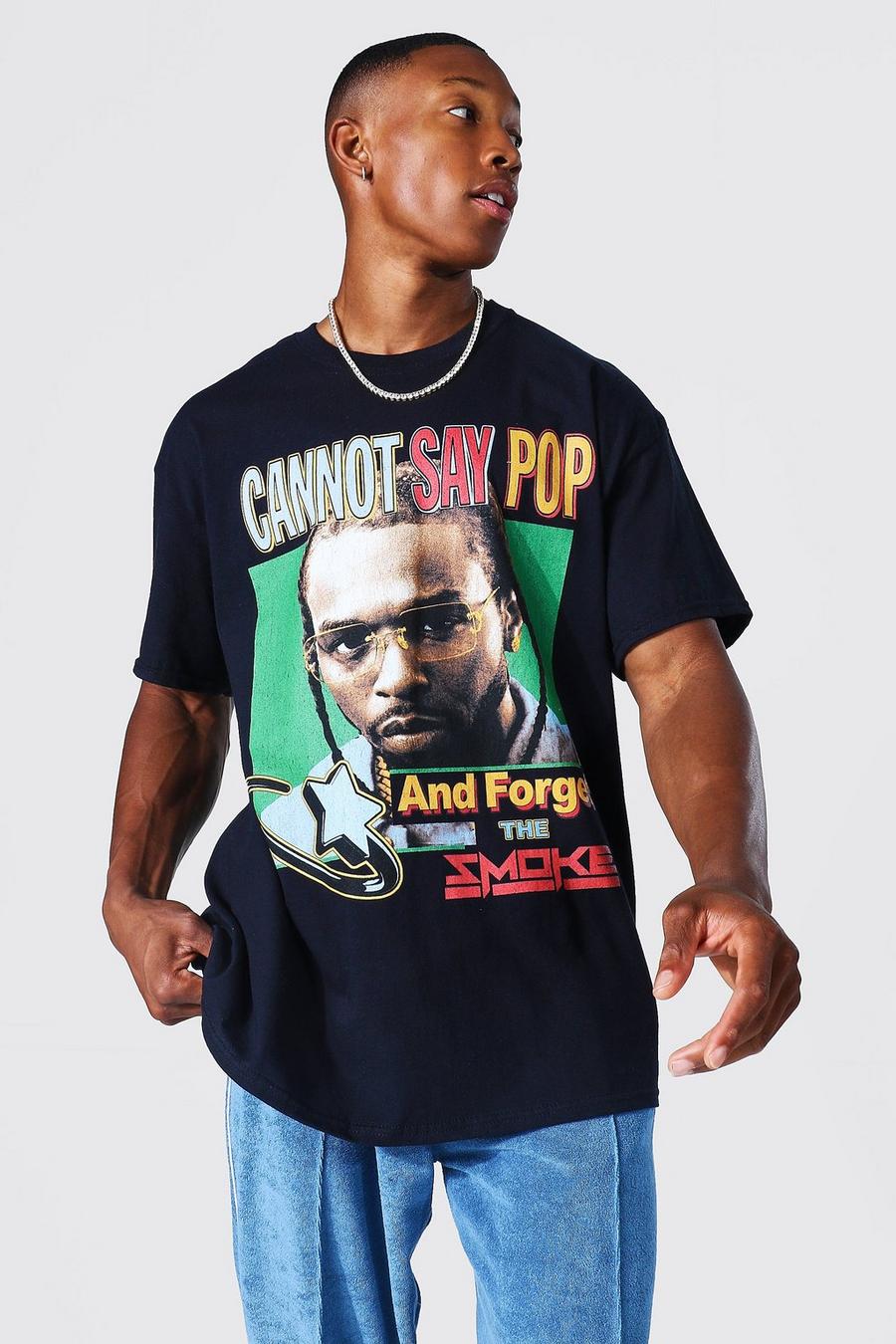 Black Pop Smoke Oversize t-shirt image number 1