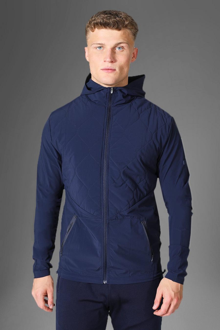 Navy marine Man Active Gym Padded Quilted Windbreaker image number 1