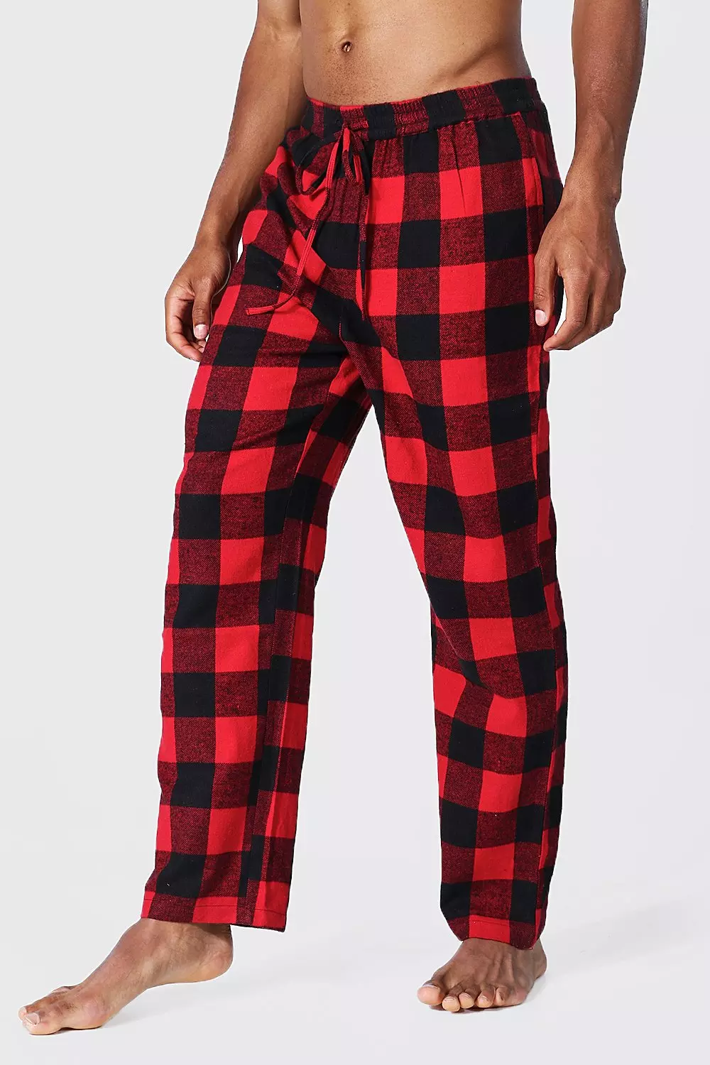 Mens red best sale check pyjama bottoms