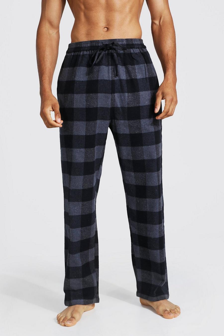 Pantalón de pijama de tela con cuadros, Grey gris image number 1