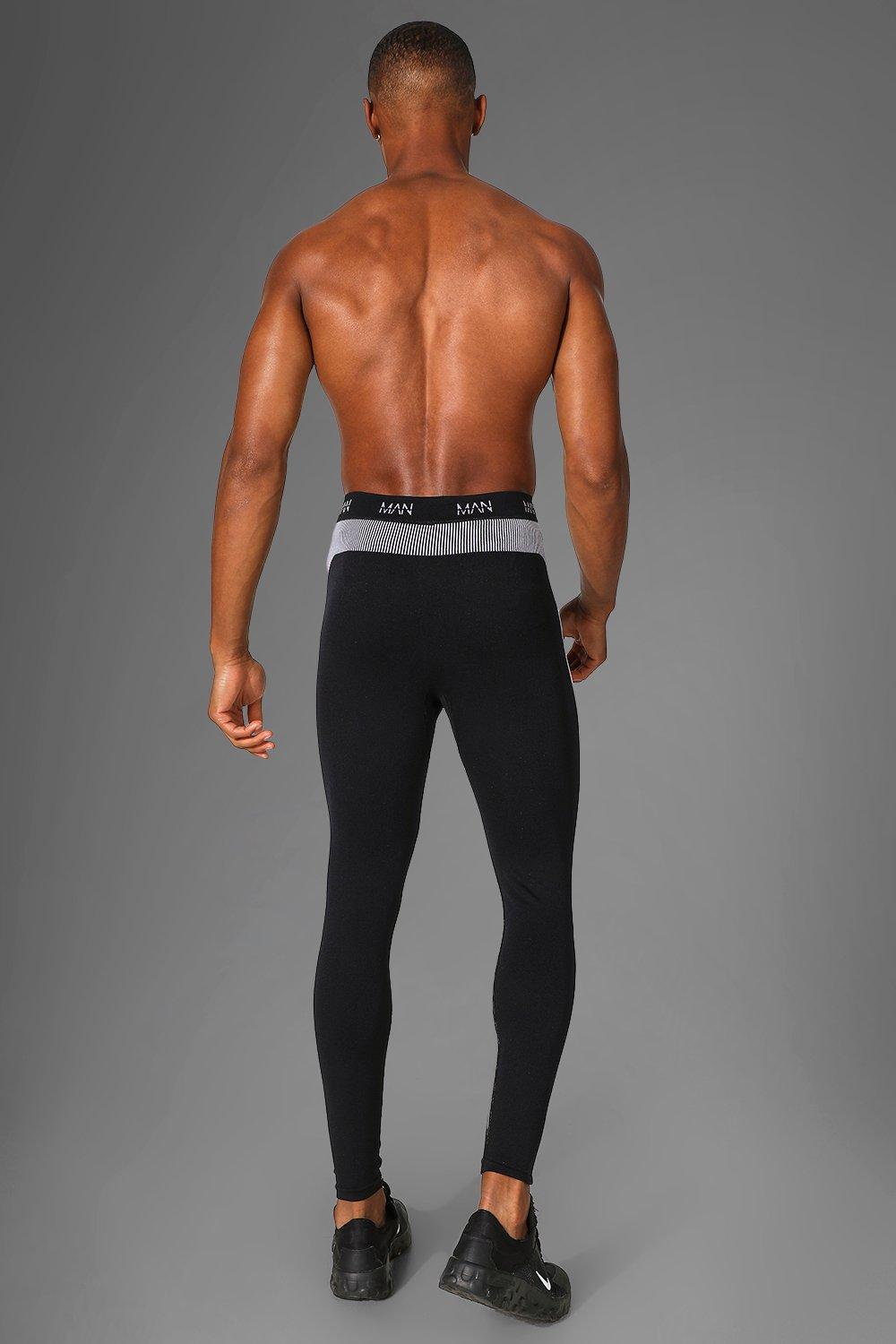 Black Ribbed Seamless Gym Leggings