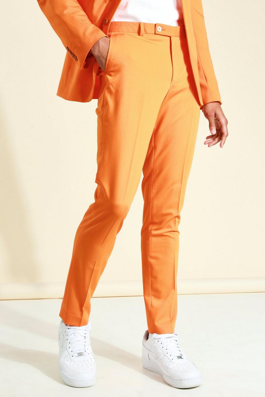Pantalón de traje pitillo, Orange naranja image number 1