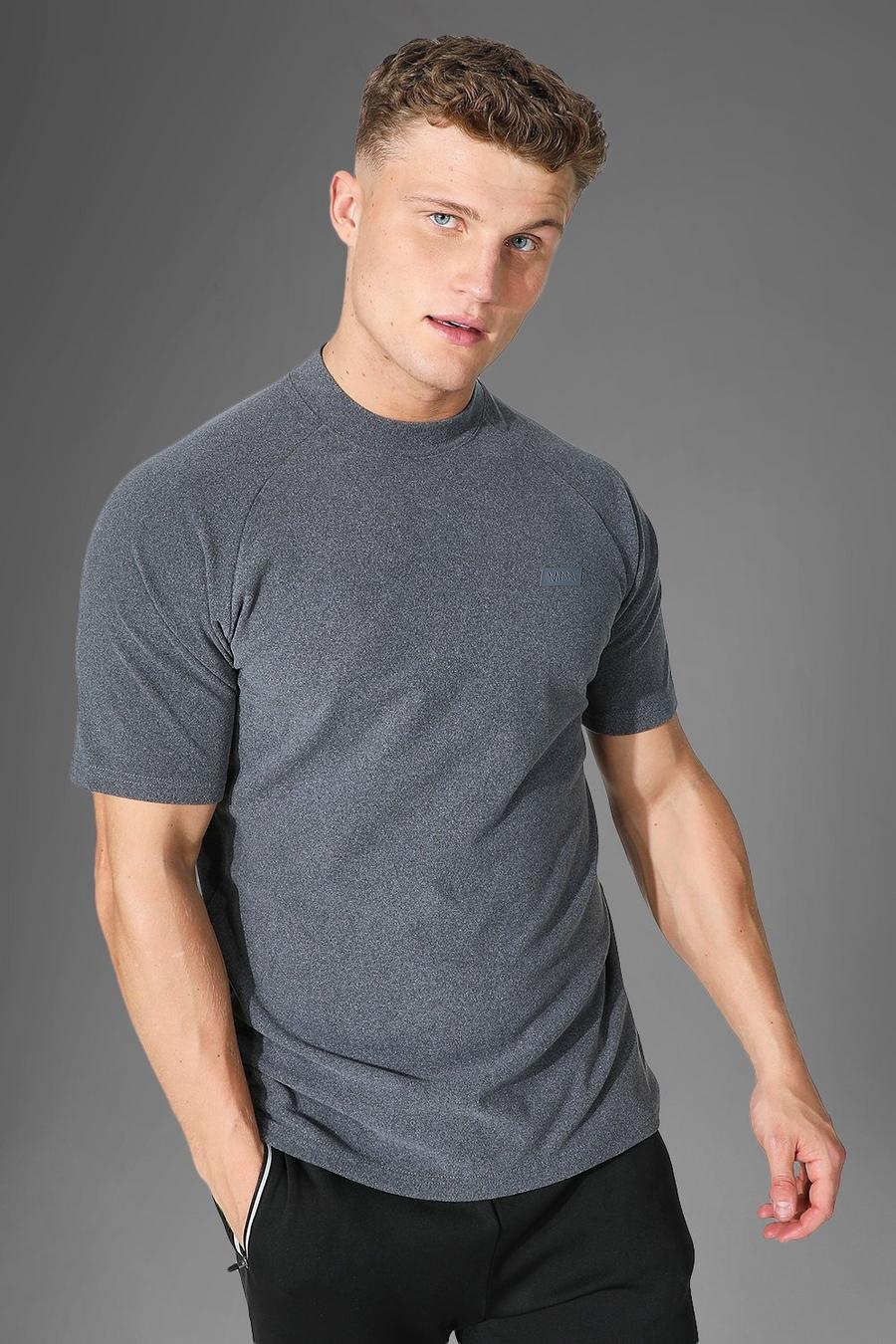 Charcoal grey MAN Active T-shirt med raglanärm image number 1