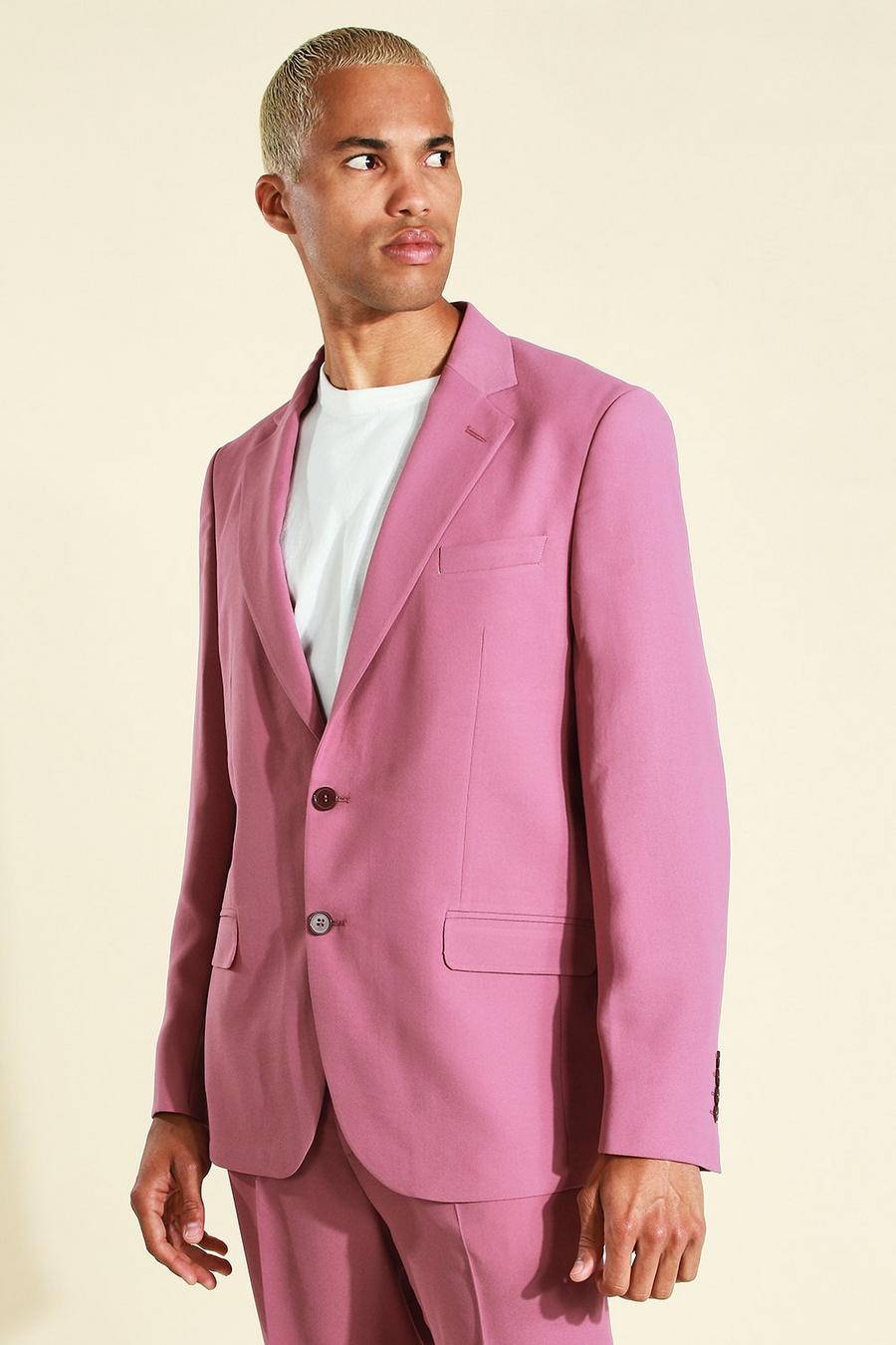Pink Soft Tailored Oversized Suit Jacket image number 1