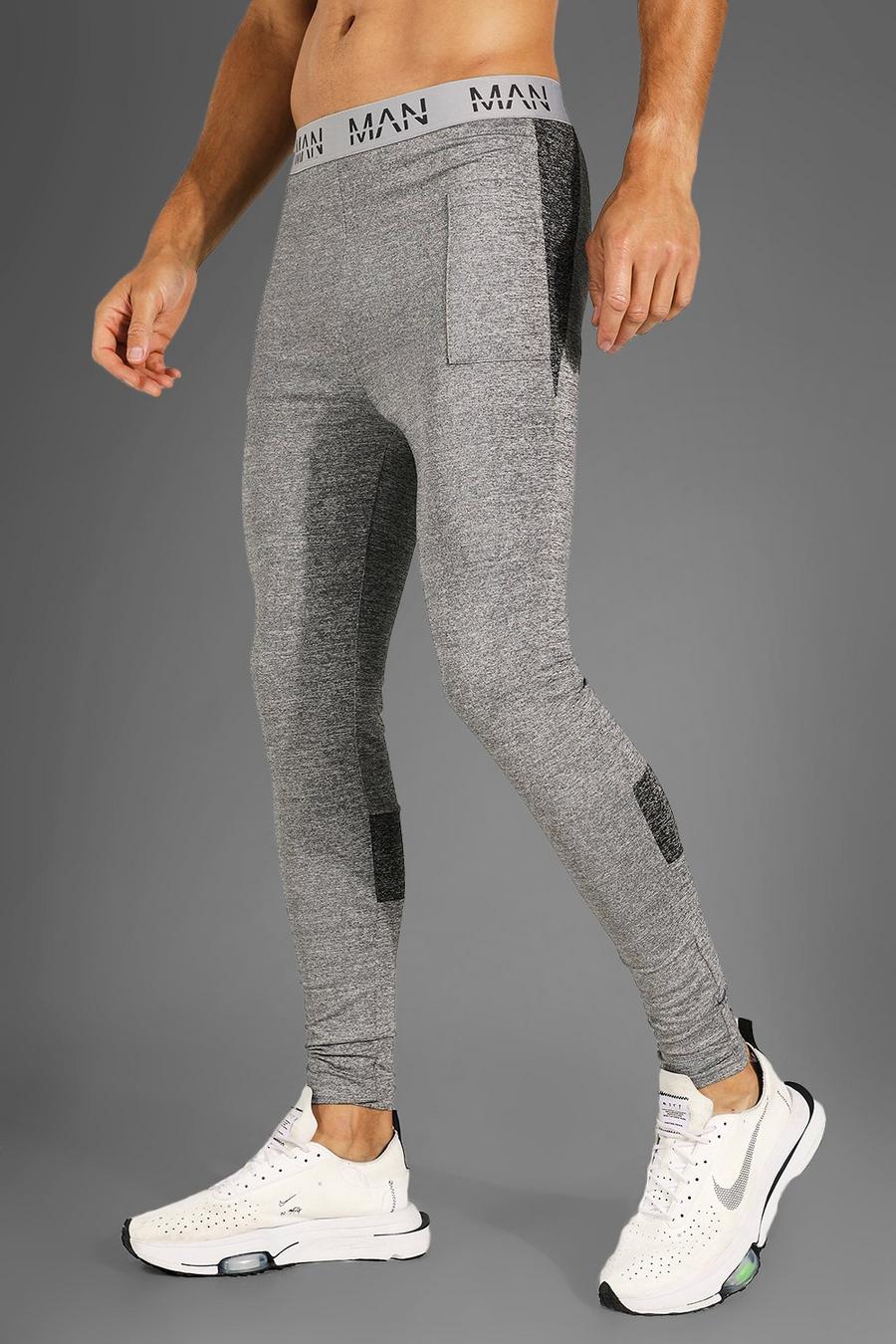 Charcoal grå Tall Man Active Gym Compression Leggings image number 1
