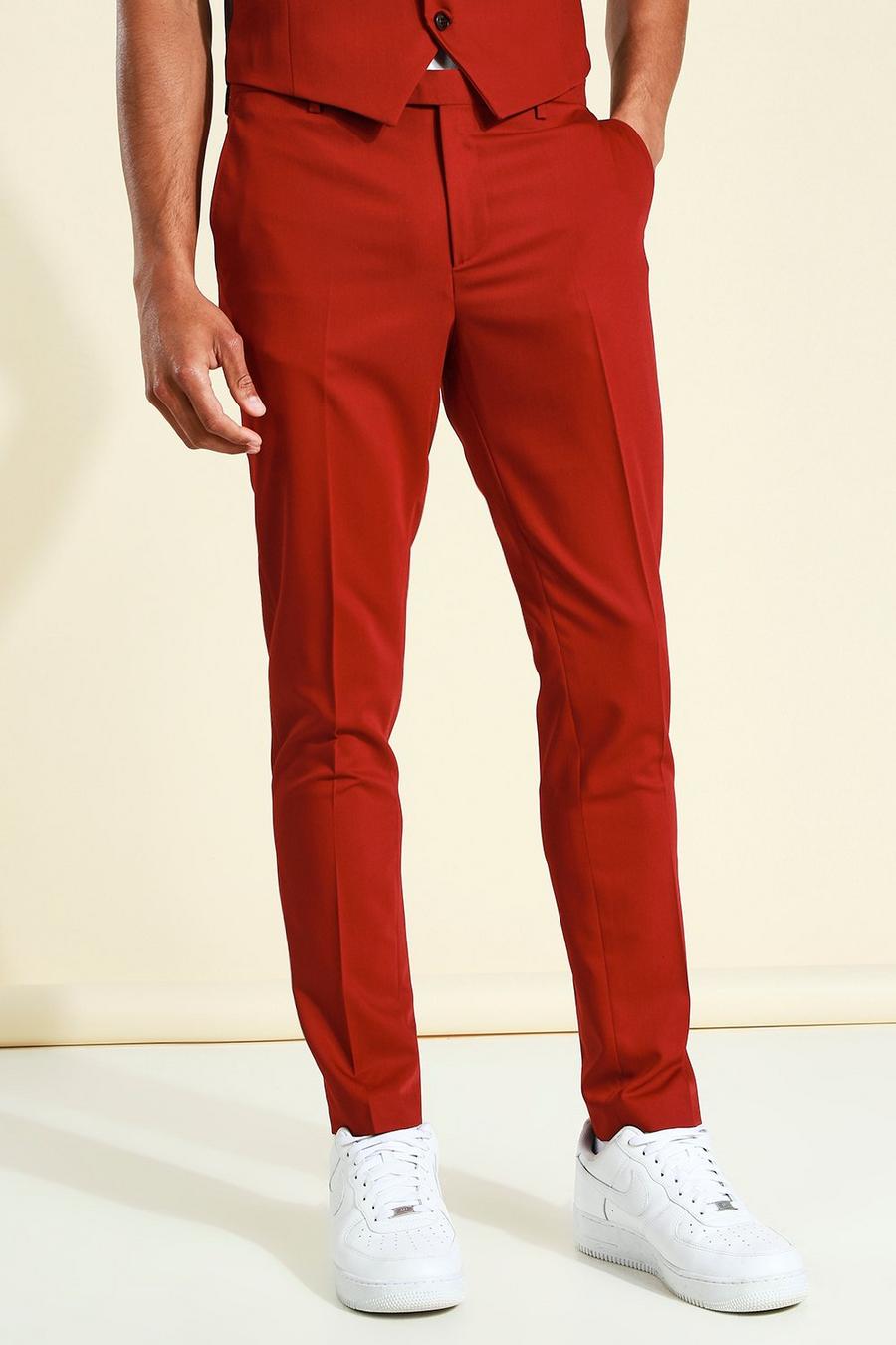 Pantalón de traje pitillo, Dark red image number 1