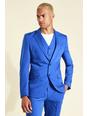 Cobalt azul Skinny Single Breasted Suit Jacket