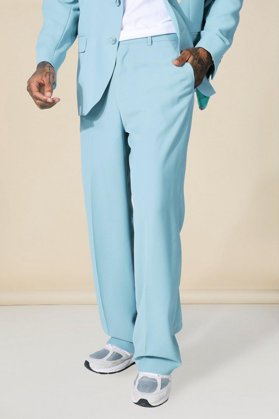 Sage green Soft Tailored Wide Leg Suit Trousers image number 1