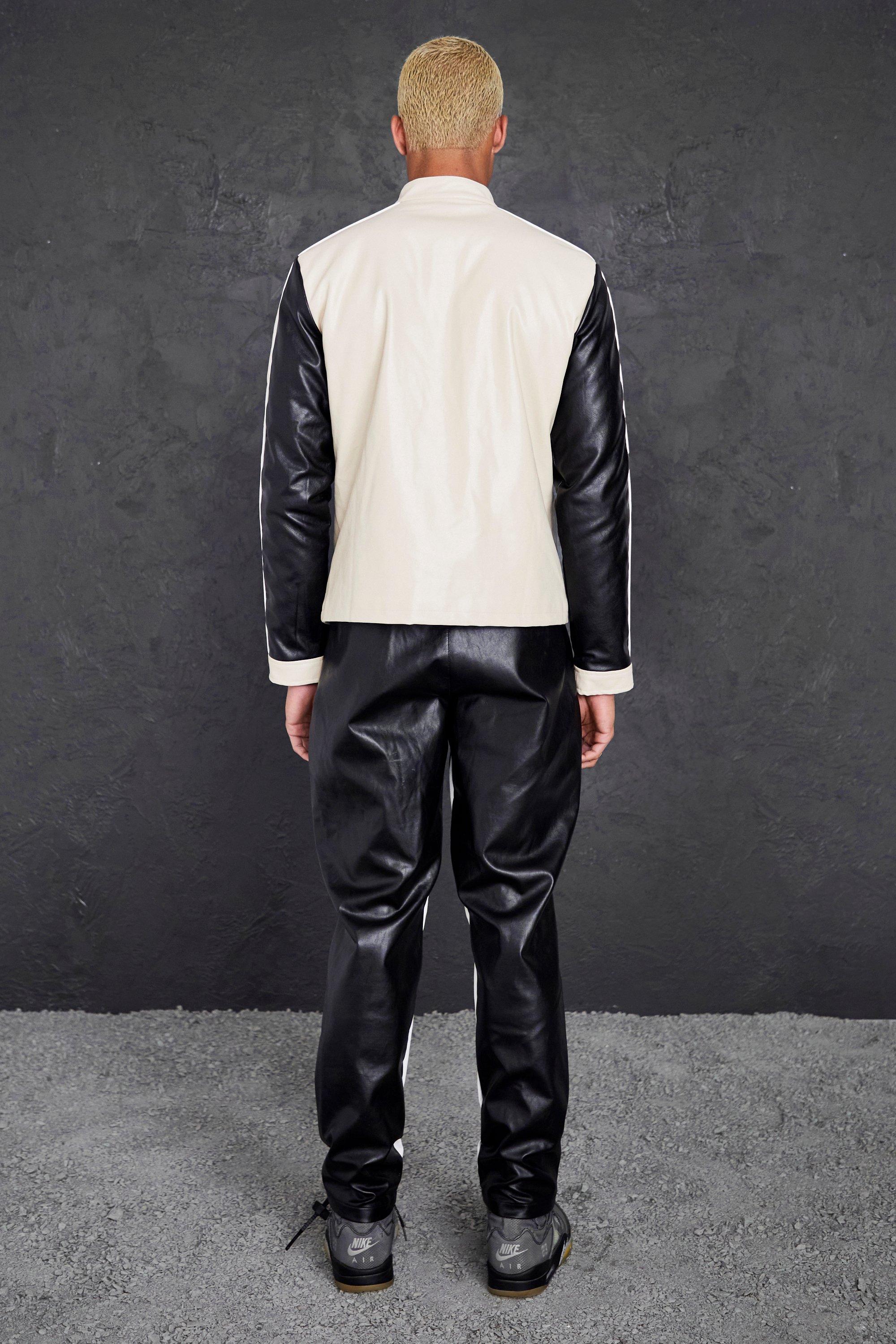 Boohoo leather outlet jacket mens