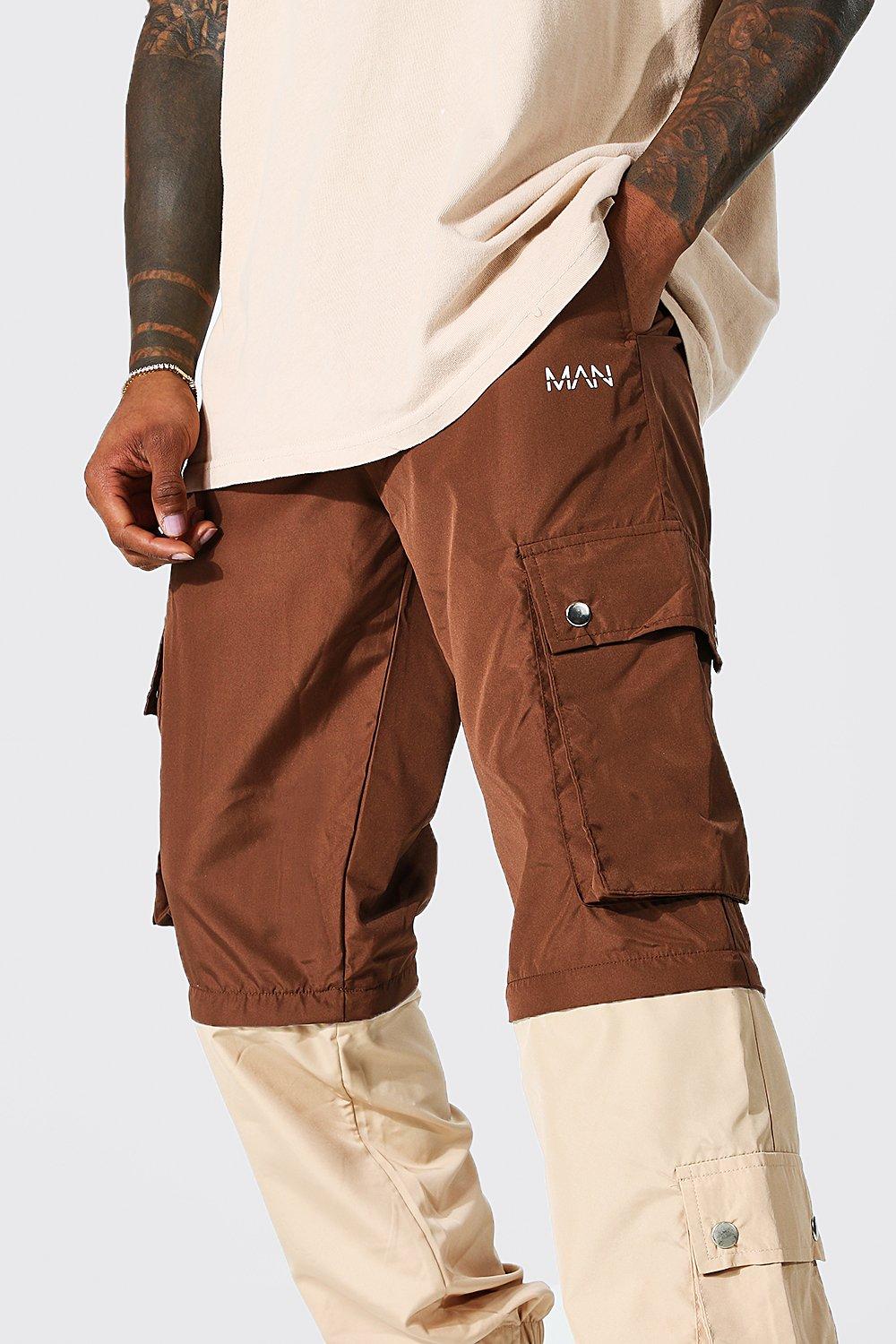 Mens zip off store cargo trousers