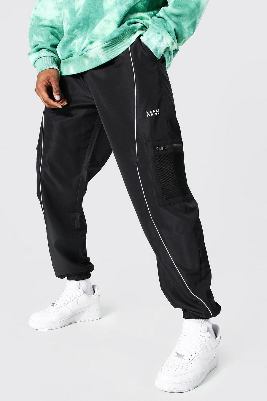 Pantalon cargo avec poches zippées - MAN, Black noir image number 1