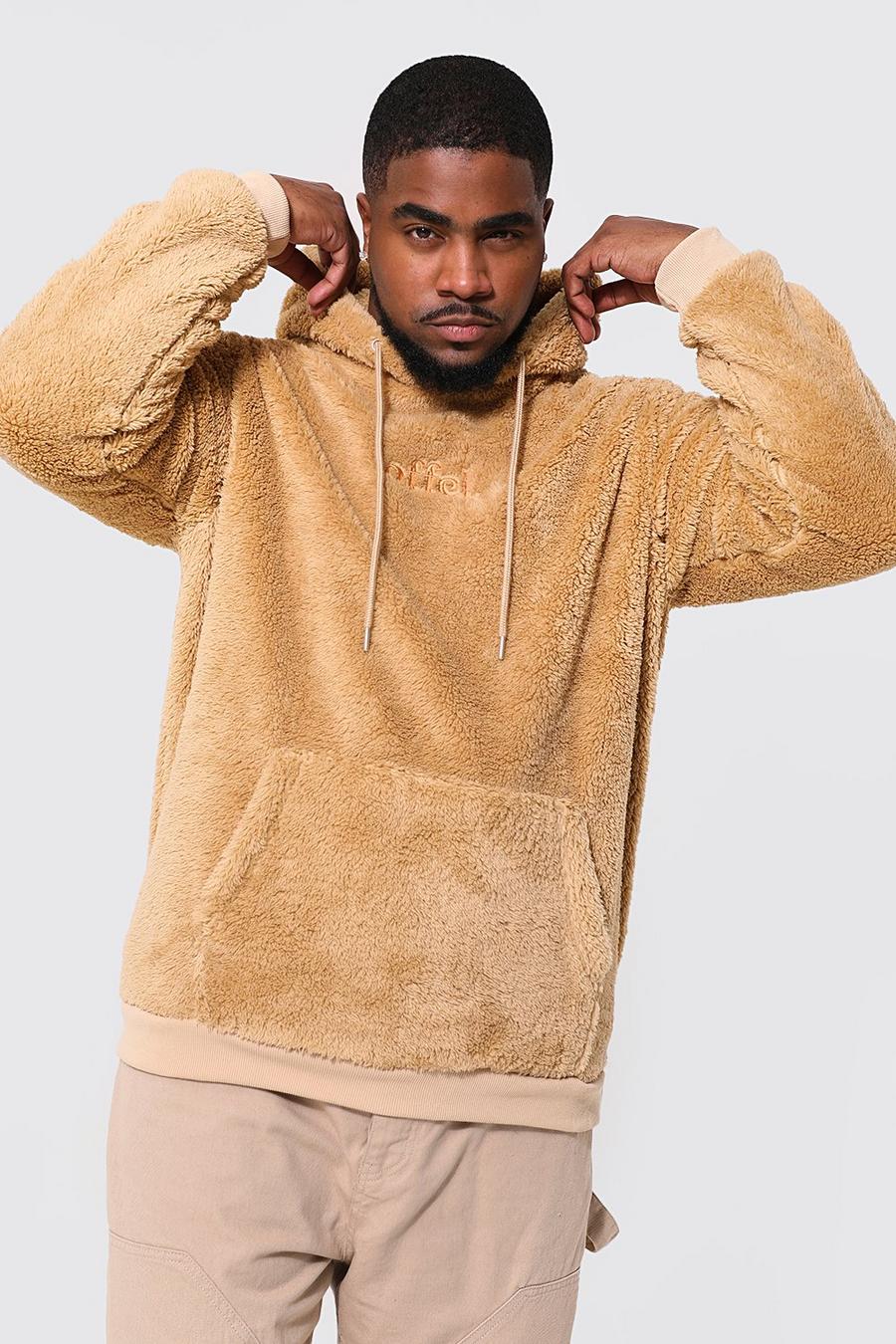 Sand beige Plus Offcl Borg Over The Head Hoodie image number 1