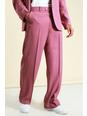 Pink Soft Tailored Wide Leg Suit Trousers