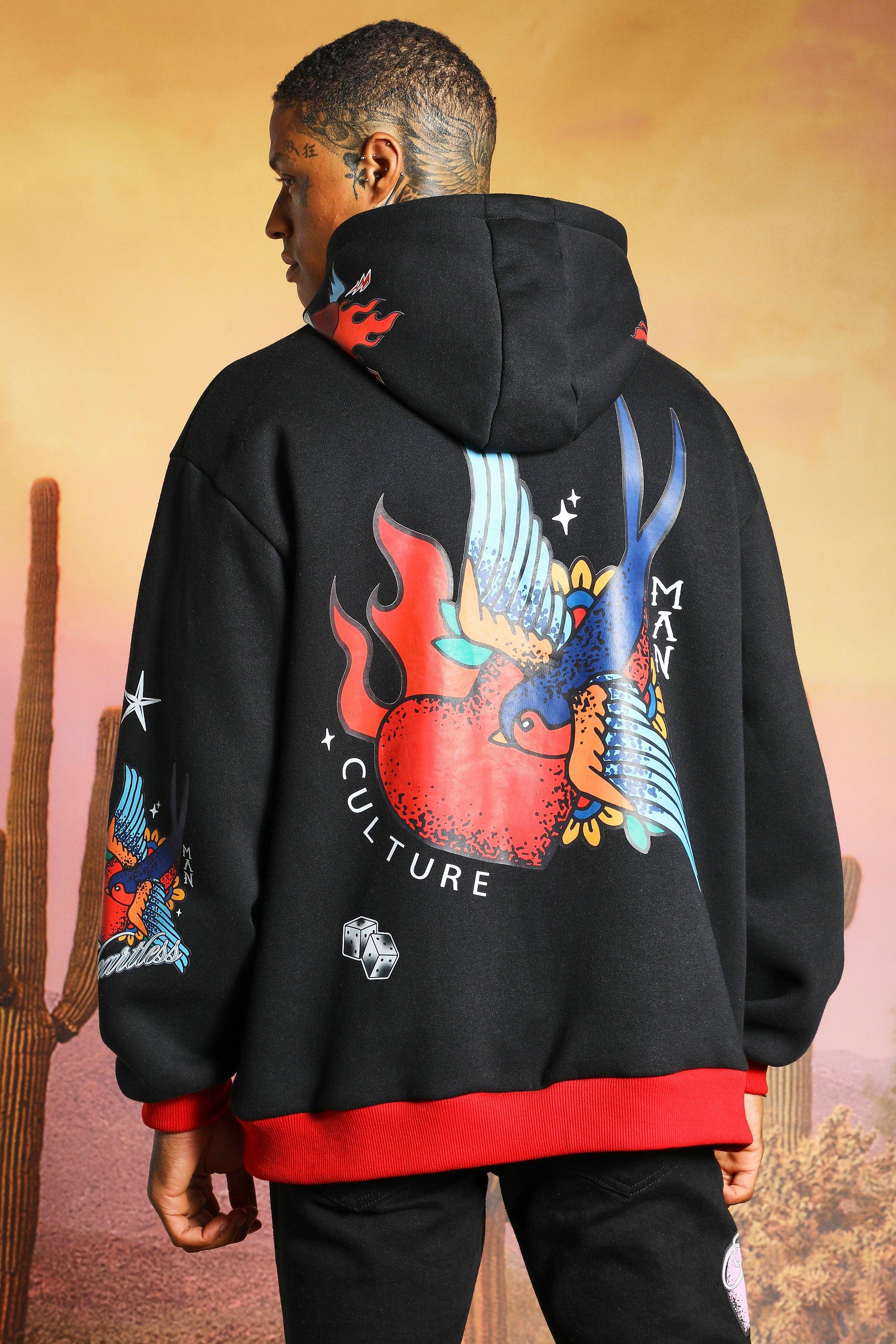 Oversized Medusa Graphic Hoodie