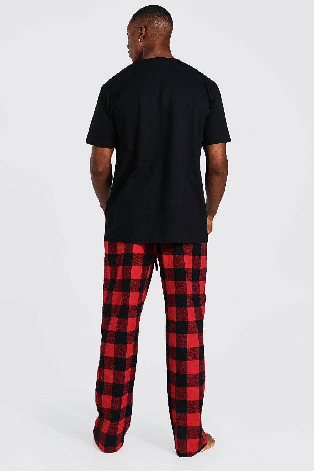 Red checked pj online bottoms