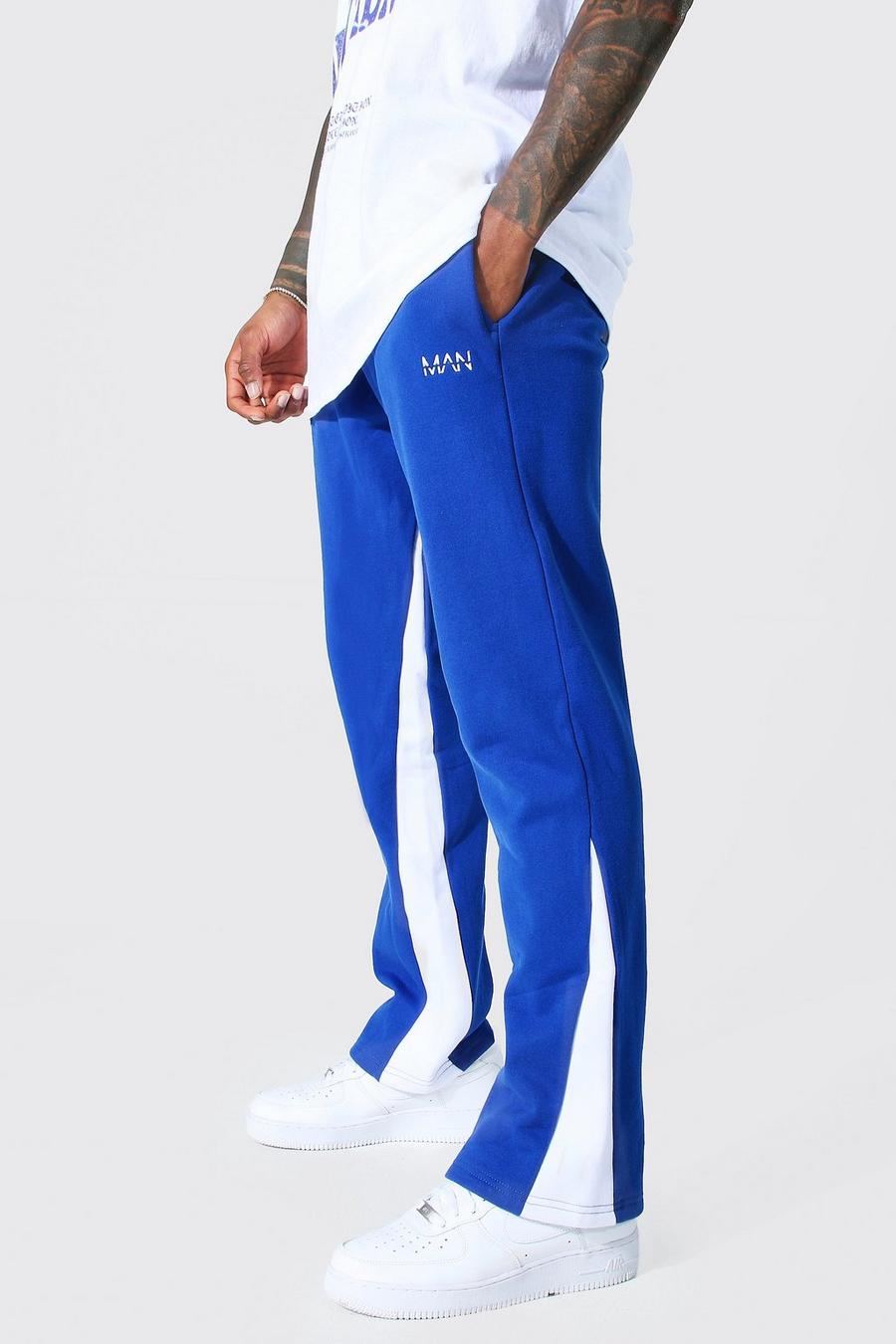Pantaloni tuta Original Man con inserto a contrasto, Cobalt azul