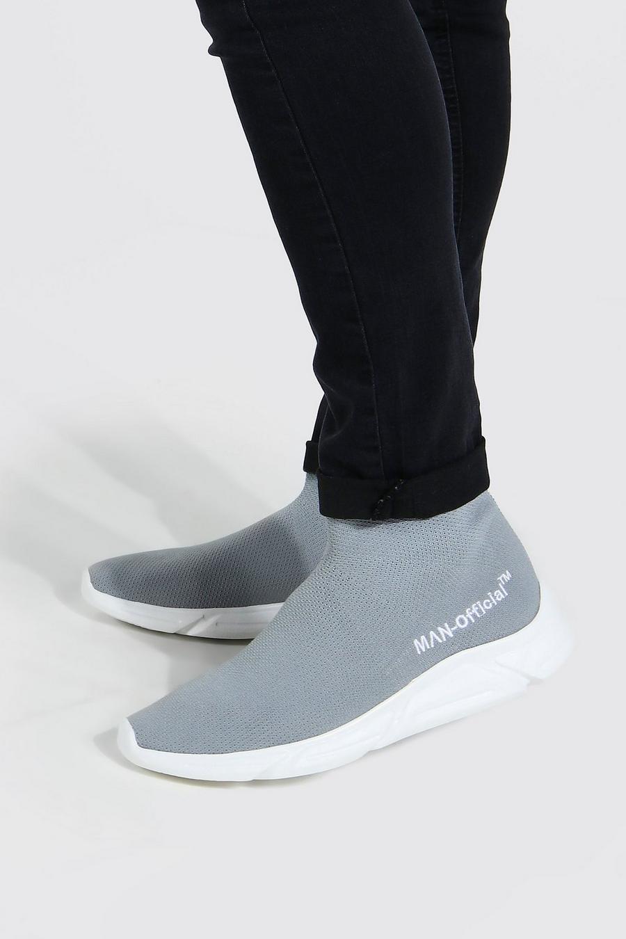 Grey Official Man Knitted Sock Boot image number 1