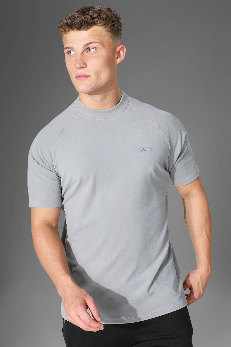 Man Active Raglan Sport T-Shirt, Grey grau image number 1
