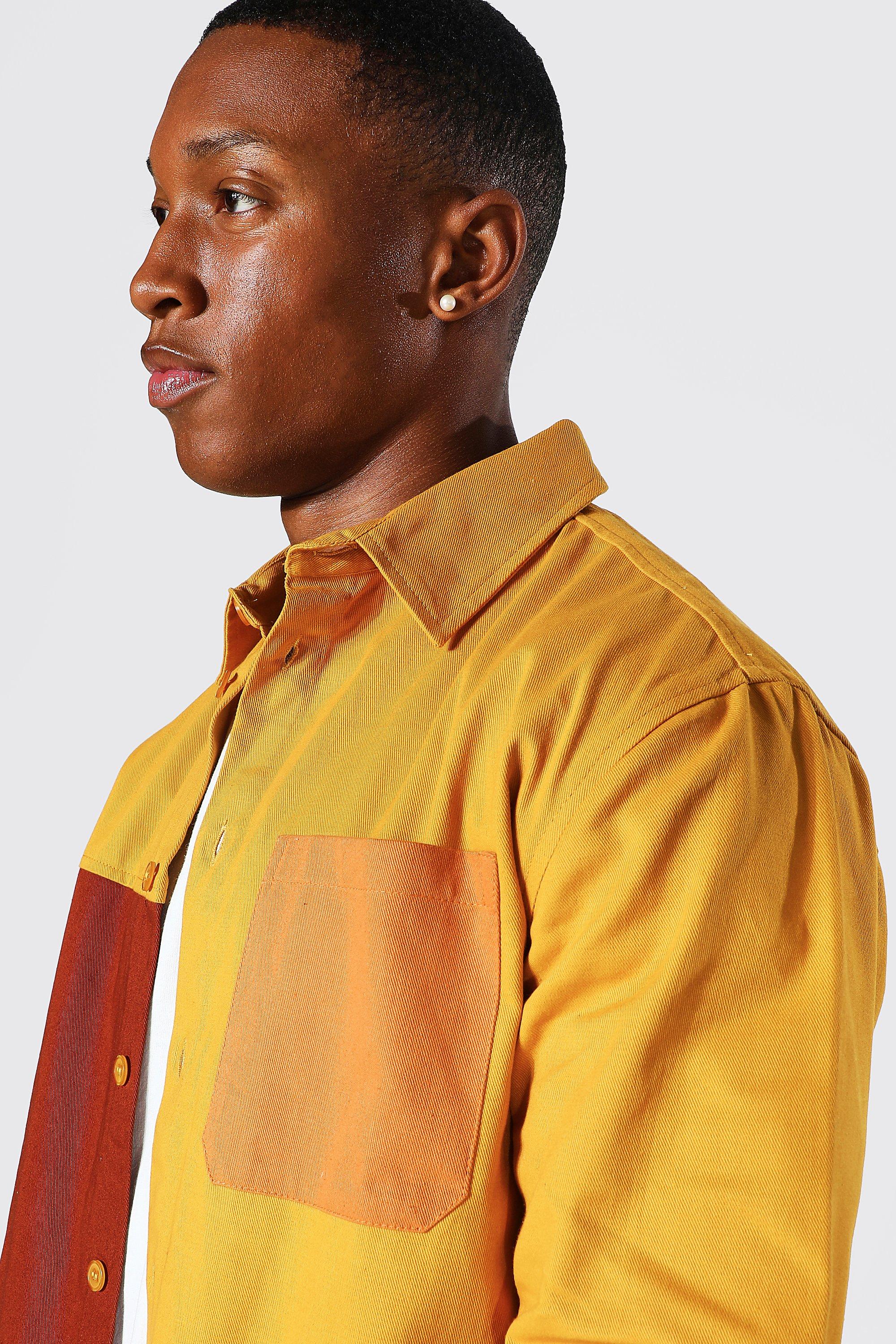 mens yellow overshirt