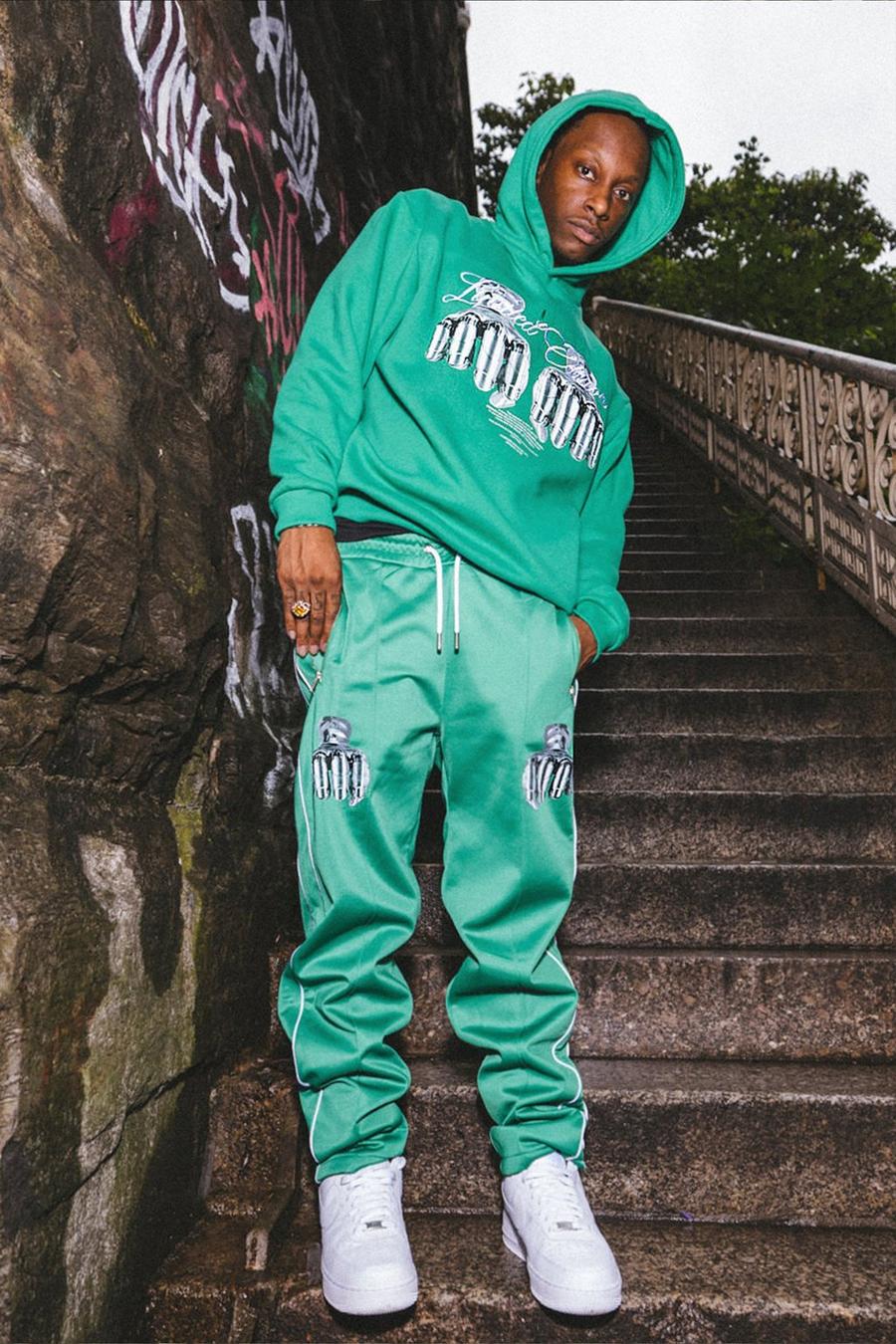 Green Oversized Limited Edition Hooded Tracksuit image number 1