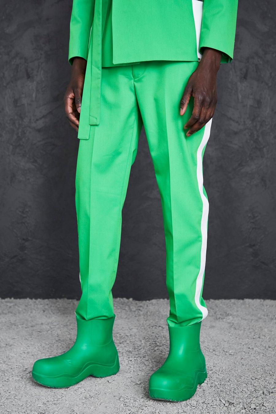 Green grön Skinny Suit Trousers image number 1